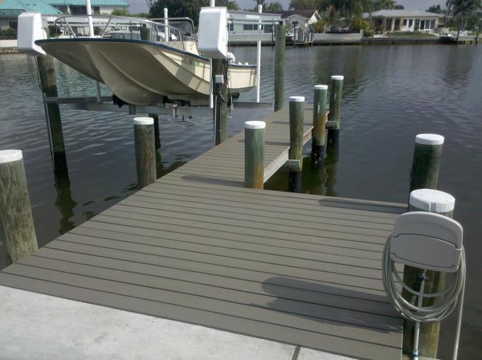 Slim gray boat dock