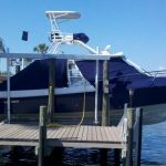 Large boat width dark blue cover