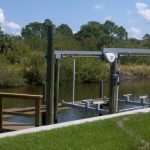 Empty gray boat lift