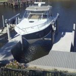 High angled view of dock side