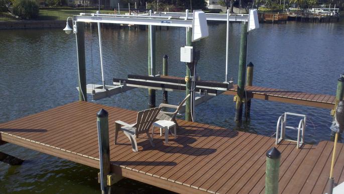 Empty dock/lift and chairs