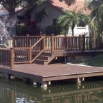 Wooden dock with railing
