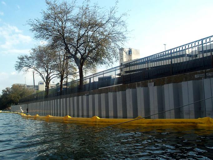 Pointed yellow floating barrier