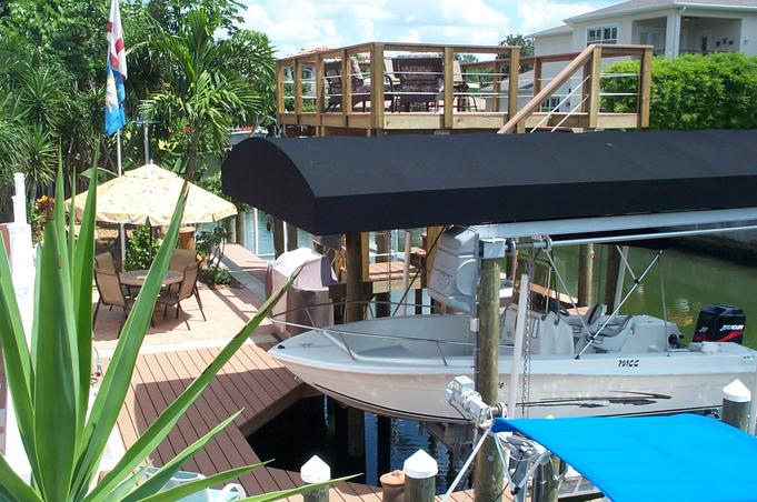Dock with black roof